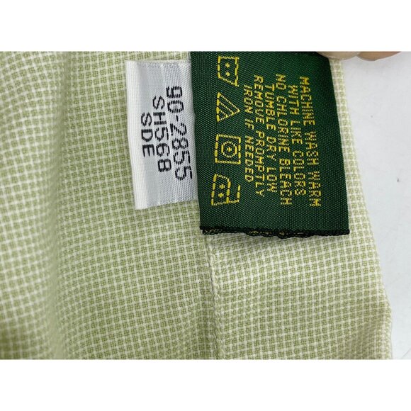 Cabela's Men's XL Button Down Shirt Green Checkered 100% Cotton Short Sleeve - Picture 8 of 9